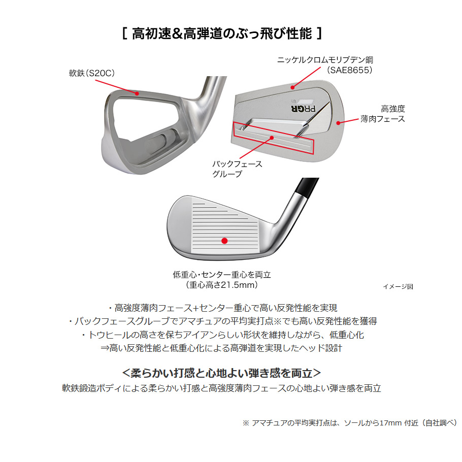 プロギア PRGR 03 #7-PW/AW 5本 アイアンセット スペックスチールⅢ