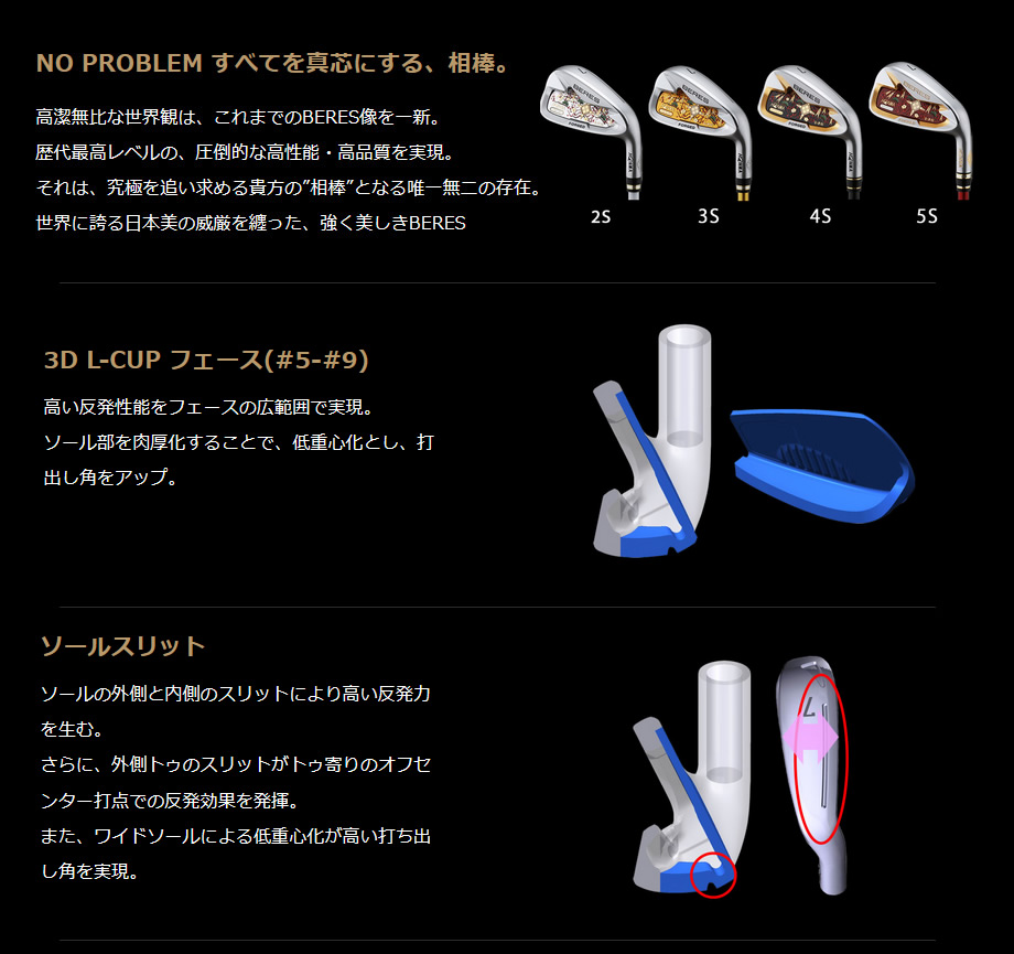 日本仕様 ホンマ BERES AIZU ベレス アイズ 2Sグレード アイアン