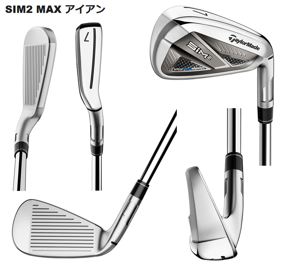 日本仕様 テーラーメイド SIM2 MAX シム2 マックス #6-PW 5本 アイアンセット 純正カーボン TENSEI BLUE TM60  (’21) フレックス：R-GolfProtection