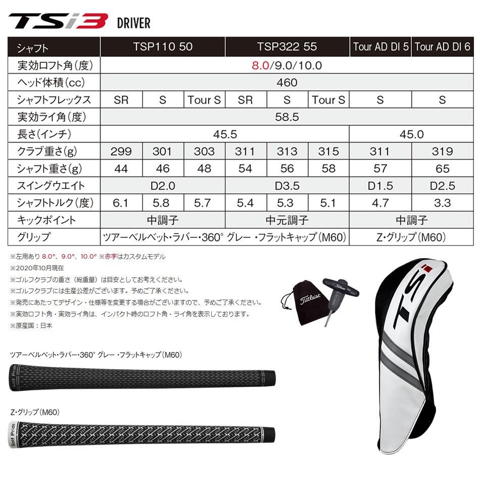 日本仕様 タイトリスト Tsi3 ドライバー Tsp110 50 カーボン ゴルフクラブの激安販売 Golfprotection