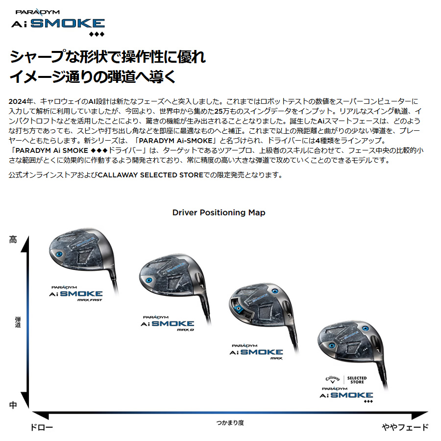 日本仕様 キャロウェイ セレクトストア限定 2024 PARADYM Ai SMOKE ...